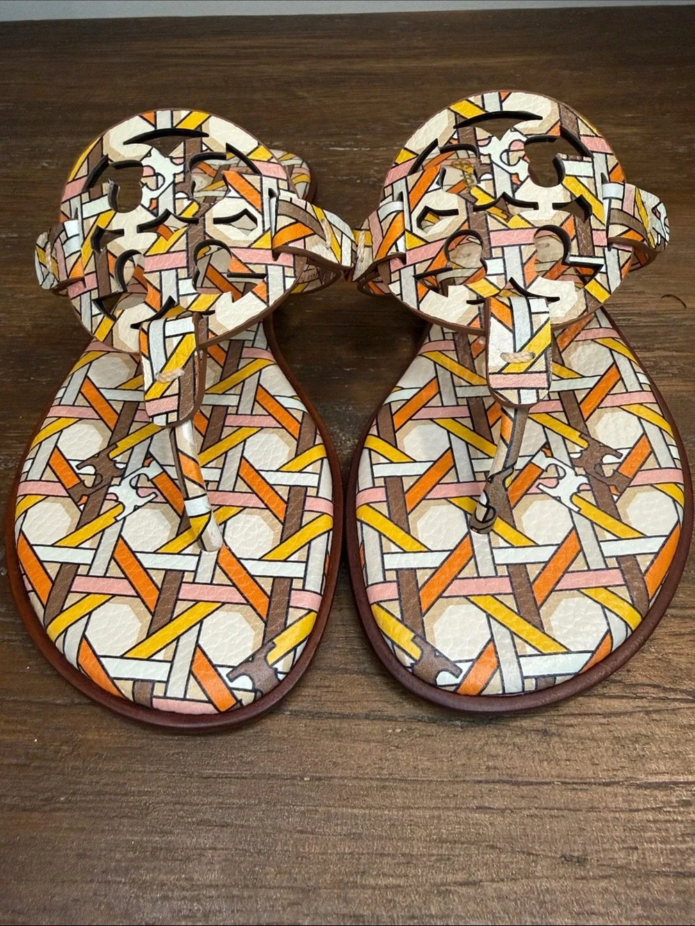 Tory Burch Welt Miller Sandal Printed Tumbled Leather